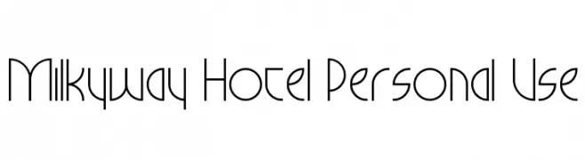 Milkyway Hotel Personal Use  免费字体下载