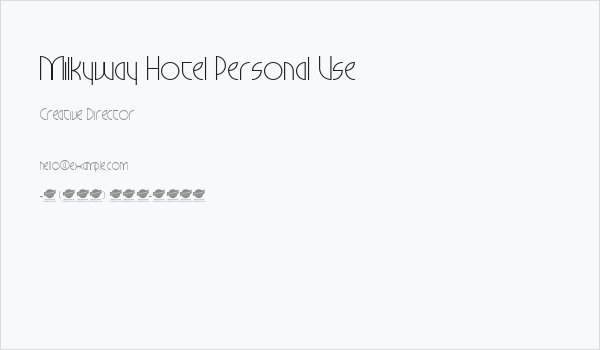 Milkyway Hotel Personal Use Business Card