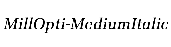 MillOpti-MediumItalic Font