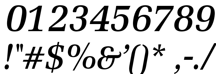 MillOpti-MediumItalic Font Alte caractere