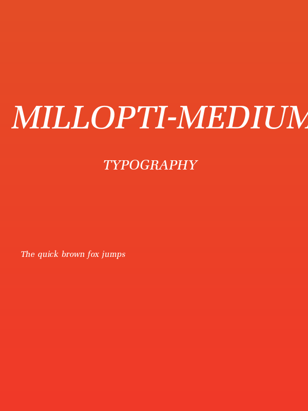 MillOpti-MediumItalic Poster