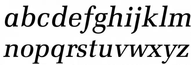 MillOpti-MediumItalic फ़ॉन्ट लोअरकेस