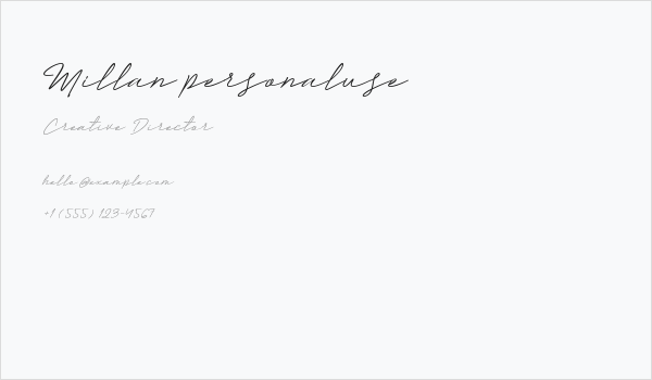 Millan personaluse Business Card