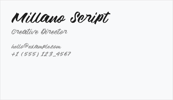 Millano Script Business Card