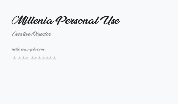 Millenia Personal Use  Business Card