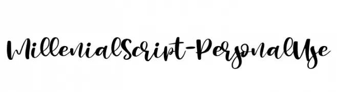 Millenial Script - Personal Use  नि: शुल्क फ़ॉन्ट्स डाउनलोड