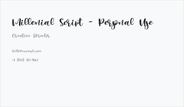 Millenial Script - Personal Use Business Card