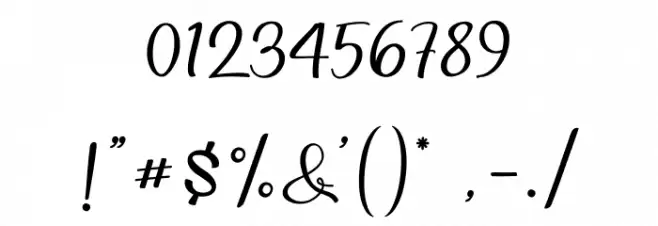 Millenial Script Regular Font OTHER CHARS