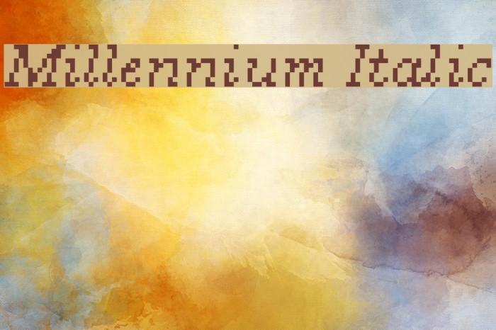 Millennium Italic Font examples
