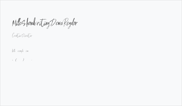 Milles handwriting Demo Regular Business Card