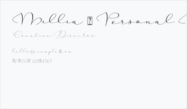 Millia - Personal Use Business Card