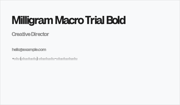 Milligram Macro Trial Bold Business Card