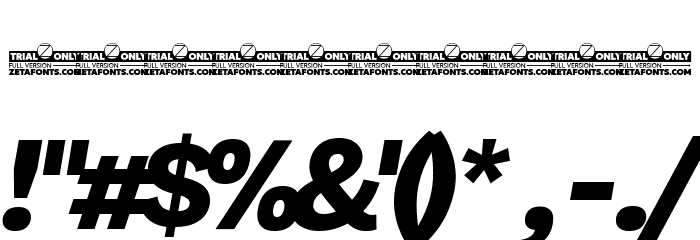 Milligram Macro Trial Extrabold Italic Font OTHER CHARS
