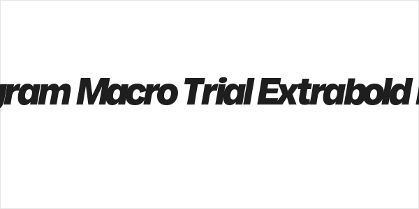 Milligram Macro Trial Extrabold Italic Logo