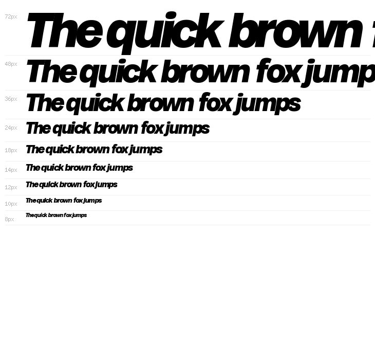 Milligram Macro Trial Extrabold Italic Waterfall