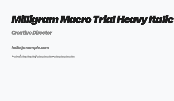 Milligram Macro Trial Heavy Italic Business Card