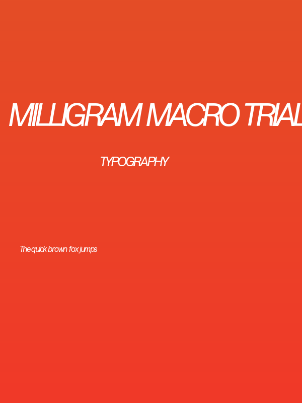 Milligram Macro Trial Italic Poster