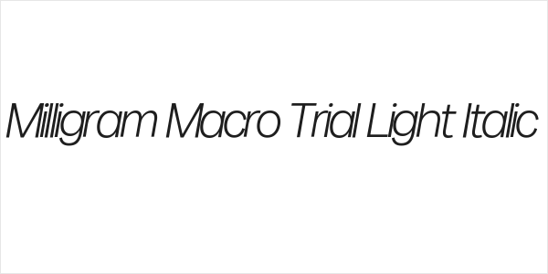 Milligram Macro Trial Light Italic Logo