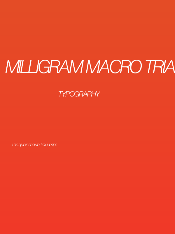 Milligram Macro Trial Light Italic Poster
