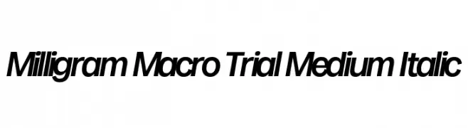 Milligram Macro Trial Medium Italic  Fuentes Gratis Descargar