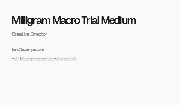 Milligram Macro Trial Medium Business Card