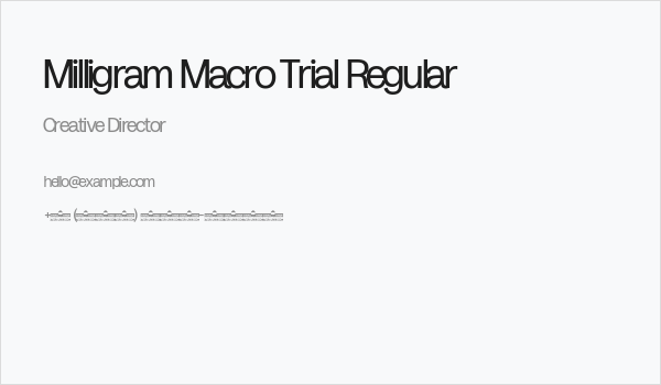 Milligram Macro Trial Regular Business Card