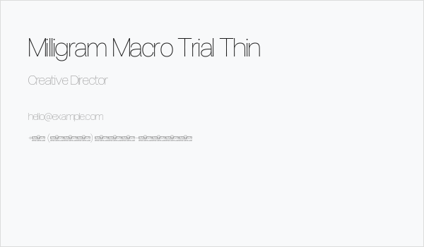 Milligram Macro Trial Thin Business Card