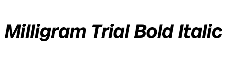 Milligram Trial Bold Italic  フリーフォントのダウンロード