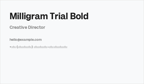 Milligram Trial Bold Business Card