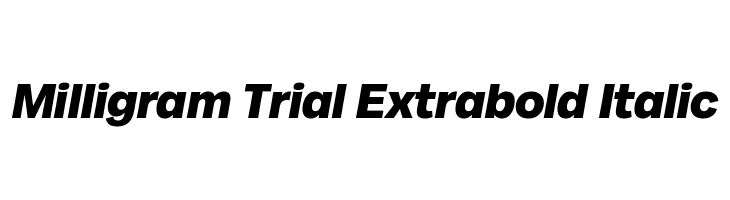 Milligram Trial Extrabold Italic  नि: शुल्क फ़ॉन्ट्स डाउनलोड