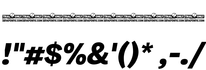Milligram Trial Extrabold Italic Font OTHER CHARS