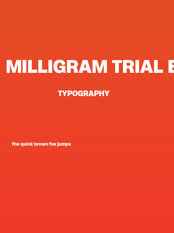 Milligram Trial Extrabold Poster