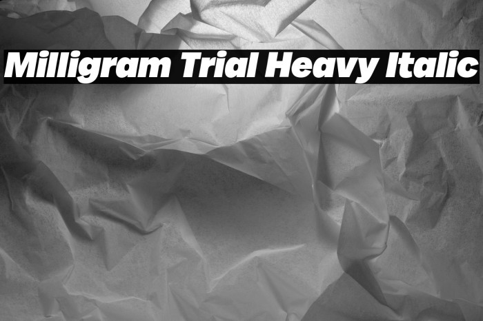 Milligram Trial Heavy Italic Example 2