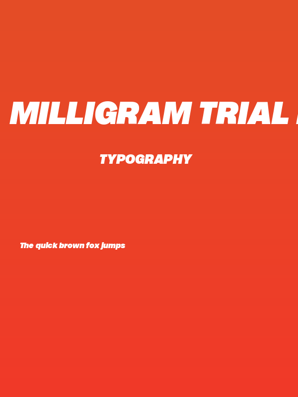 Milligram Trial Heavy Italic Poster