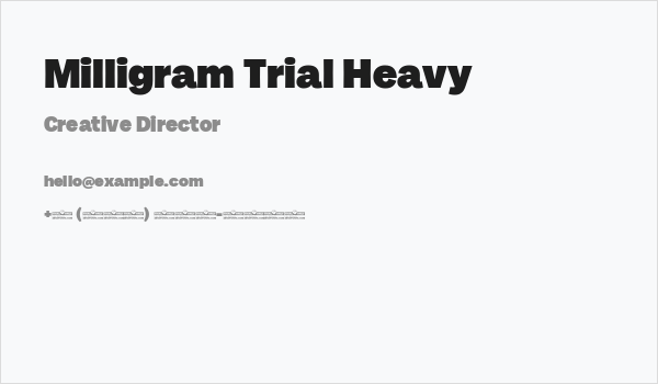 Milligram Trial Heavy Business Card