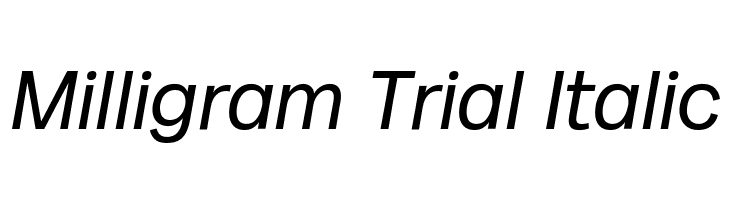 Milligram Trial Italic  Fuentes Gratis Descargar