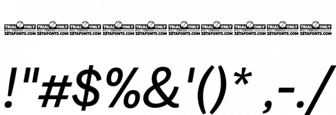 Milligram Trial Italic Font OTHER CHARS