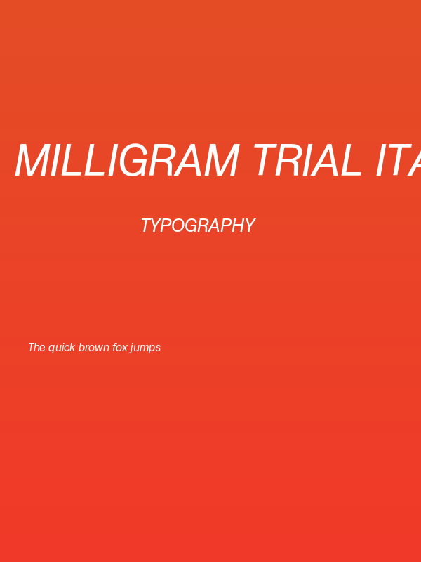 Milligram Trial Italic Poster