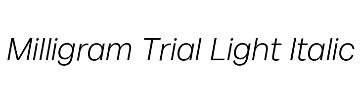Milligram Trial Light Italic  नि: शुल्क फ़ॉन्ट्स डाउनलोड
