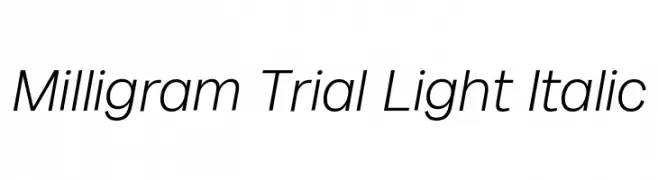 Milligram Trial Light Italic  Fuentes Gratis Descargar