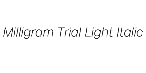 Milligram Trial Light Italic Logo