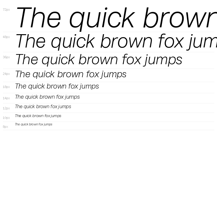 Milligram Trial Light Italic Waterfall