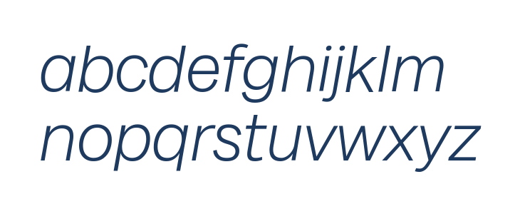 Milligram Trial Light Italic Lowercase