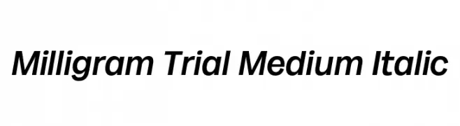 Milligram Trial Medium Italic  Frei Schriftart Herunterladen