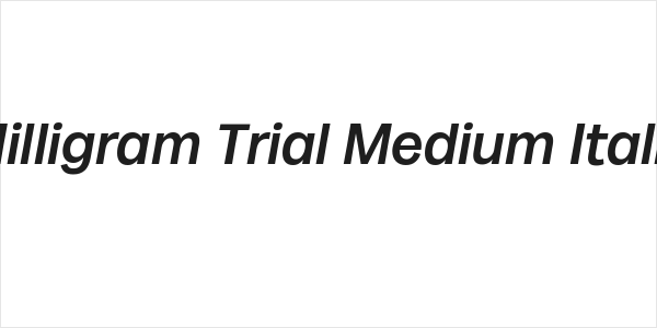 Milligram Trial Medium Italic Logo