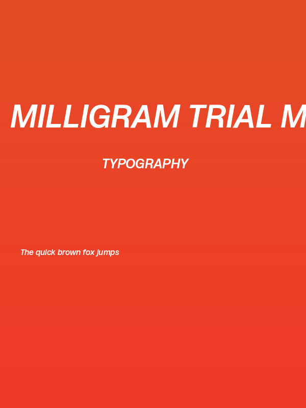 Milligram Trial Medium Italic Poster