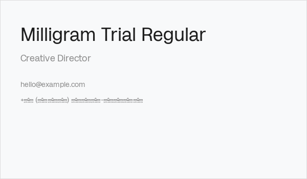 Milligram Trial Regular Business Card