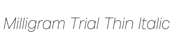 Milligram Trial Thin Italic  Fuentes Gratis Descargar