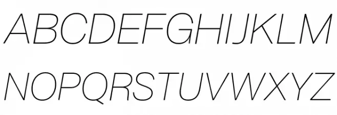 Milligram Trial Thin Italic Font UPPERCASE