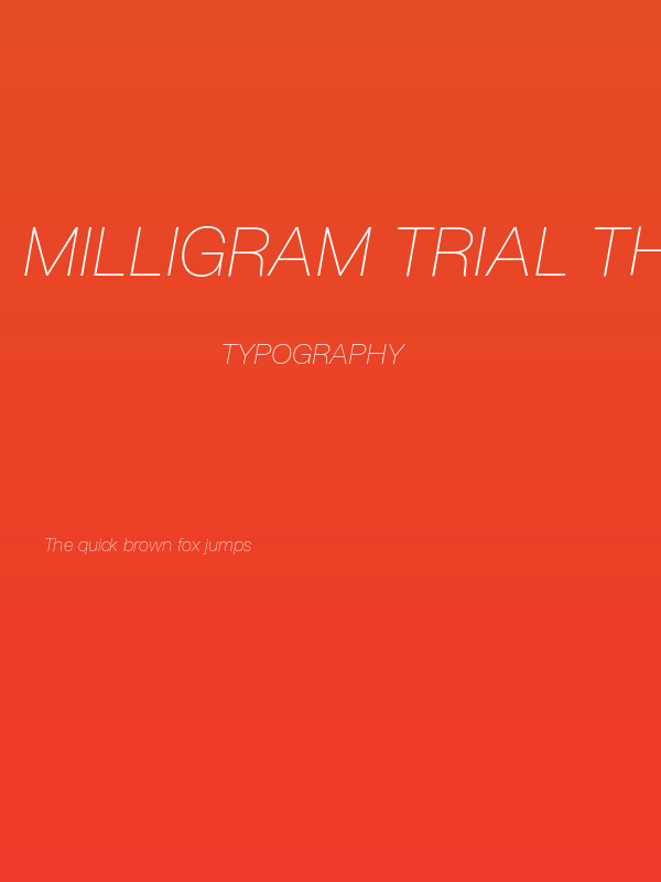 Milligram Trial Thin Italic Poster